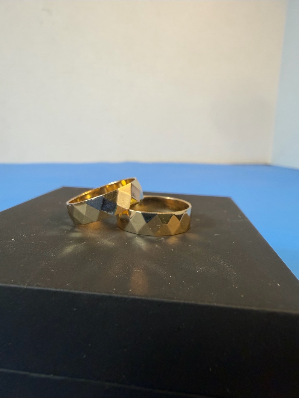 Gold Faceted Band Ring - Women Jewelry